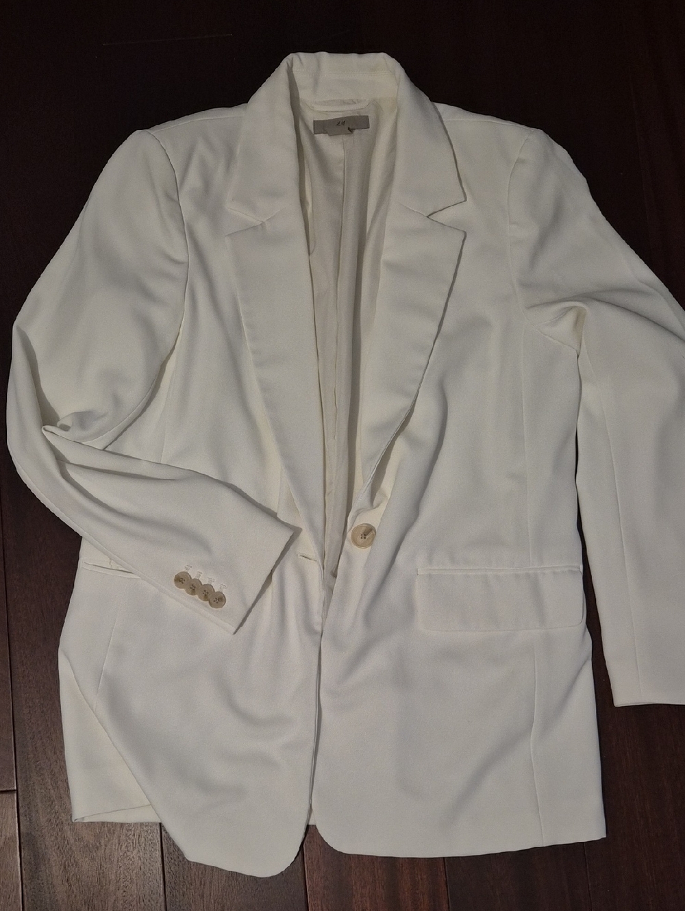 H&M White Women's Single-Button Blazer